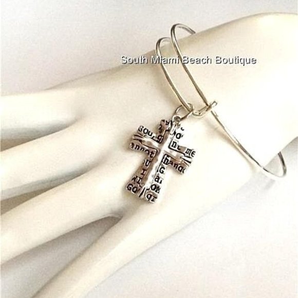 Serenity Prayer Charm Bracelet AA Al-Anon NA Addiction Recovery Silver Plated - Picture 3 of 9